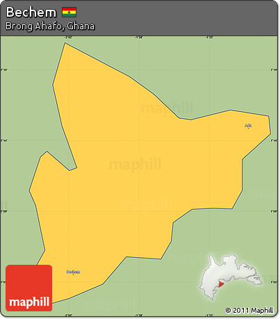 Savanna Style Simple Map of Bechem, cropped outside
