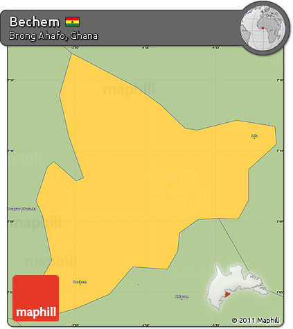 Savanna Style Simple Map of Bechem