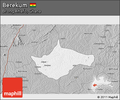 Gray 3D Map of Berekum