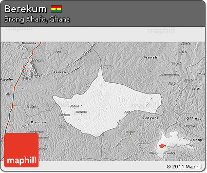 Gray 3D Map of Berekum