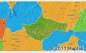 Satellite 3D Map of Berekum, political outside