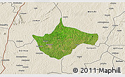 Satellite 3D Map of Berekum, shaded relief outside