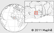 Blank Location Map of Berekum, highlighted parent region, within the entire country