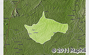 Physical Map of Berekum, darken