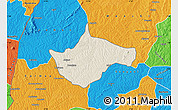 Shaded Relief Map of Berekum, political outside