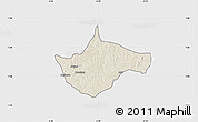 Shaded Relief Map of Berekum, single color outside