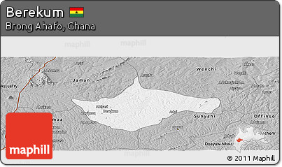 Gray Panoramic Map of Berekum
