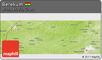 Physical Panoramic Map of Berekum