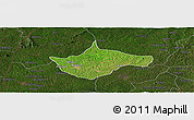 Satellite Panoramic Map of Berekum, darken