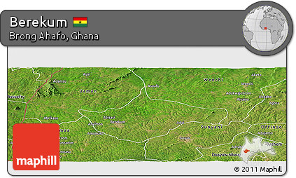 Satellite Panoramic Map of Berekum