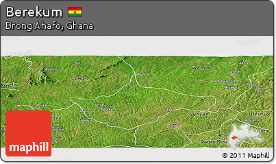 Satellite Panoramic Map of Berekum