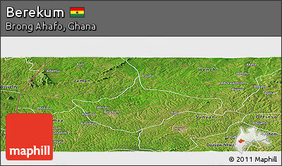 Satellite Panoramic Map of Berekum