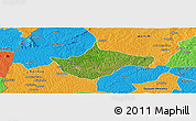 Satellite Panoramic Map of Berekum, political outside
