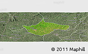 Satellite Panoramic Map of Berekum, semi-desaturated