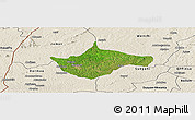 Satellite Panoramic Map of Berekum, shaded relief outside