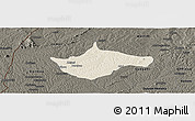 Shaded Relief Panoramic Map of Berekum, darken