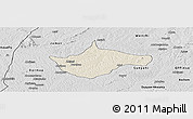 Shaded Relief Panoramic Map of Berekum, desaturated