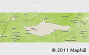 Shaded Relief Panoramic Map of Berekum, physical outside