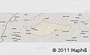 Shaded Relief Panoramic Map of Berekum, semi-desaturated