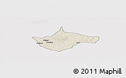 Shaded Relief Panoramic Map of Berekum, single color outside