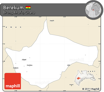 Classic Style Simple Map of Berekum