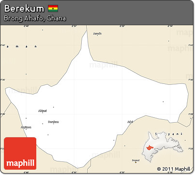 Classic Style Simple Map of Berekum