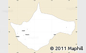 Classic Style Simple Map of Berekum, single color outside