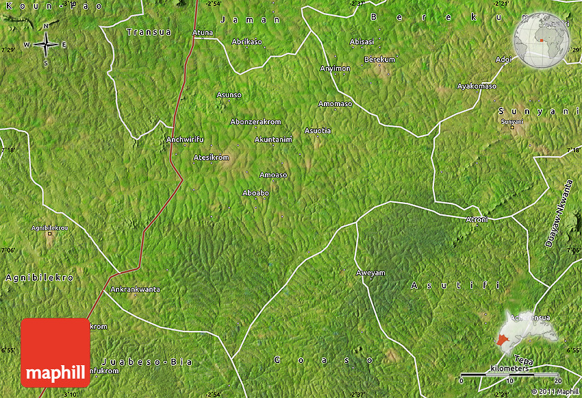 Satellite Map of Dormaa
