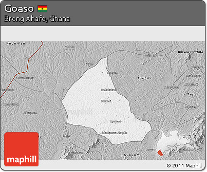 Gray 3D Map of Goaso