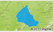 Political 3D Map of Goaso, physical outside