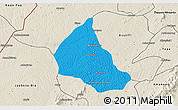 Political 3D Map of Goaso, shaded relief outside