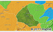 Satellite 3D Map of Goaso, political outside