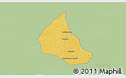Savanna Style 3D Map of Goaso, single color outside