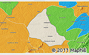 Shaded Relief 3D Map of Goaso, political outside