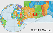 Political Location Map of Goaso, within the entire country