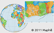 Political Location Map of Goaso