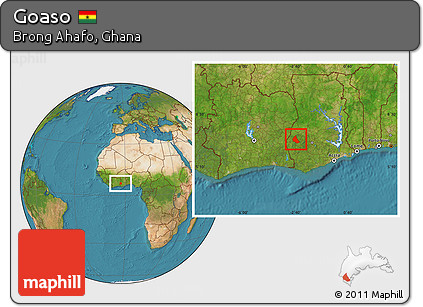 Satellite Location Map of Goaso