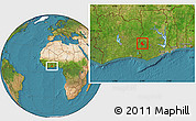 Satellite Location Map of Goaso