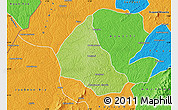 Physical Map of Goaso, political outside