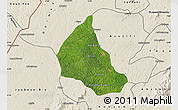 Satellite Map of Goaso, shaded relief outside