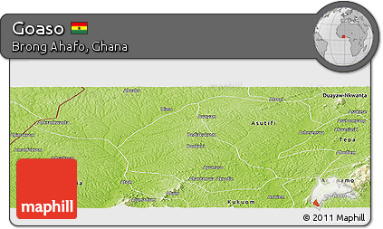 Physical Panoramic Map of Goaso