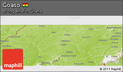 Physical Panoramic Map of Goaso