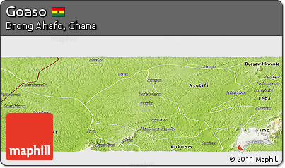 Physical Panoramic Map of Goaso