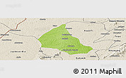 Physical Panoramic Map of Goaso, shaded relief outside