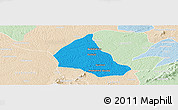 Political Panoramic Map of Goaso, lighten