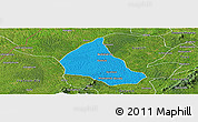 Political Panoramic Map of Goaso, satellite outside