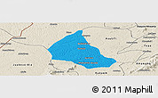 Political Panoramic Map of Goaso, shaded relief outside