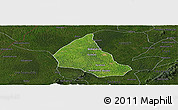 Satellite Panoramic Map of Goaso, darken
