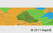 Satellite Panoramic Map of Goaso, political outside