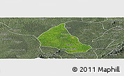 Satellite Panoramic Map of Goaso, semi-desaturated